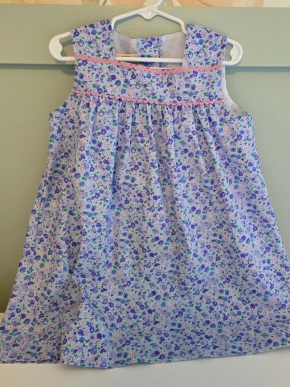 The Beaufort Bonnet Company 4t Blue Purple Pink Pinafore Dress Smocked Brand